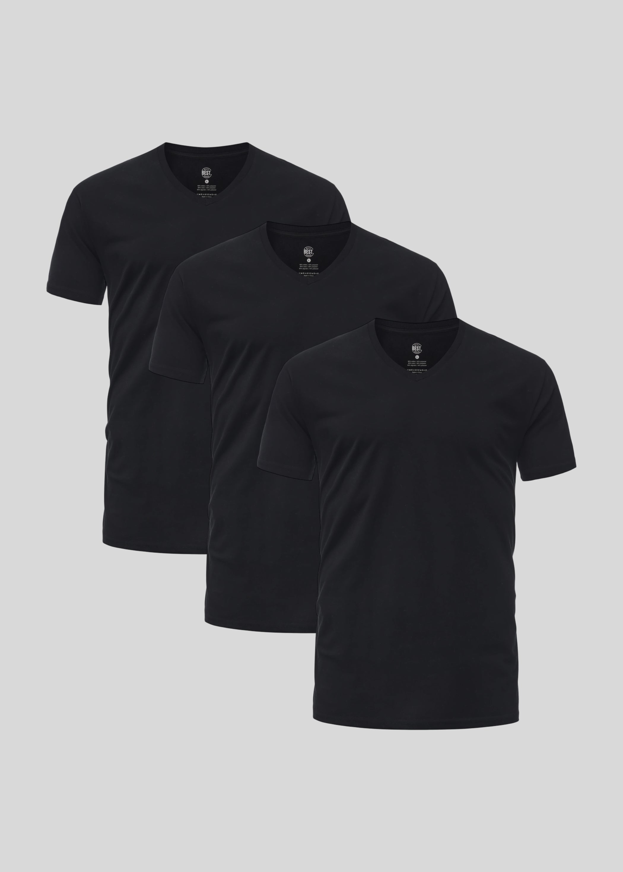 Black V-neck 3-pack