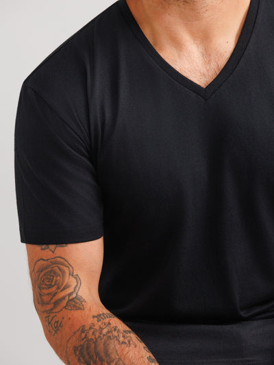 Black V-neck 6-pack