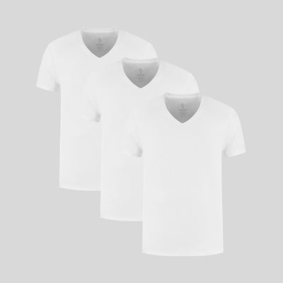 White V-Neck 3-pack