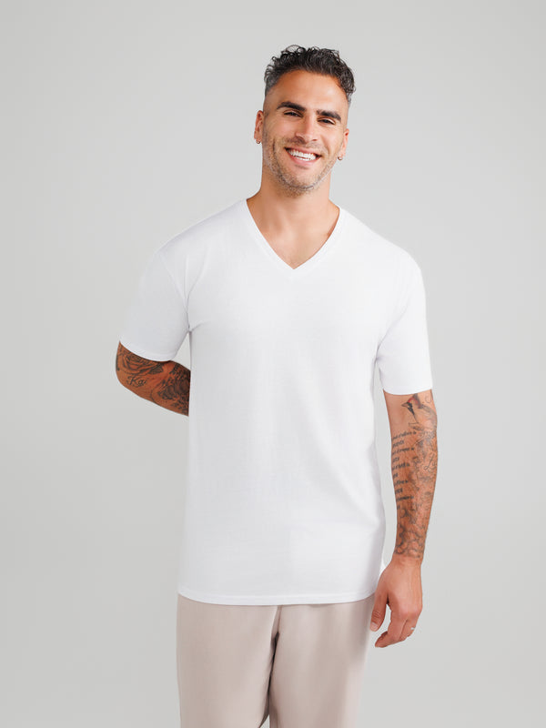 White V-neck 6-pack