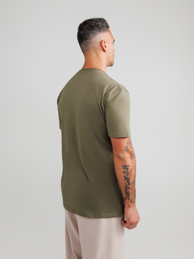 Olive V-Hals T-shirt