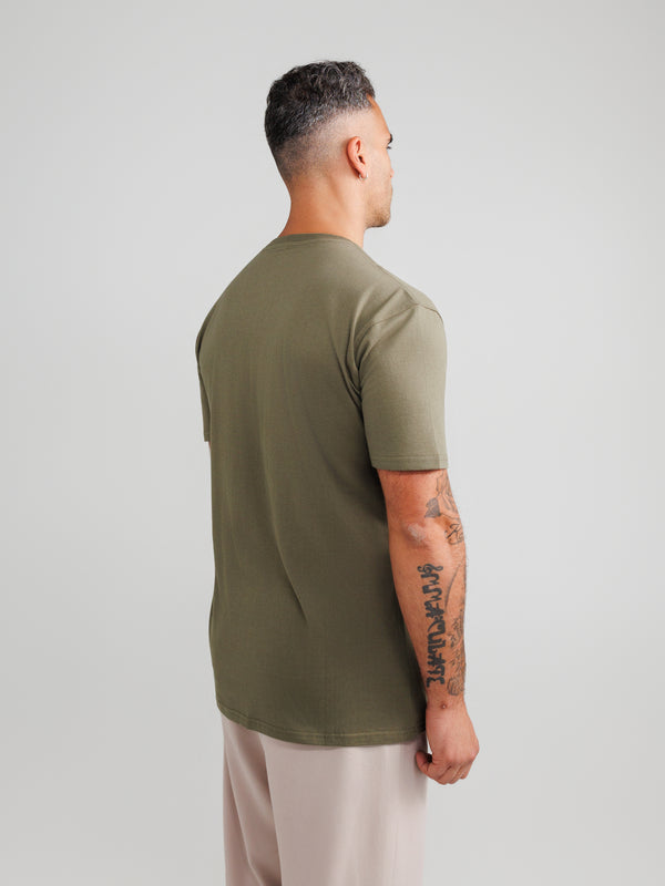 Olive V-Hals T-shirt