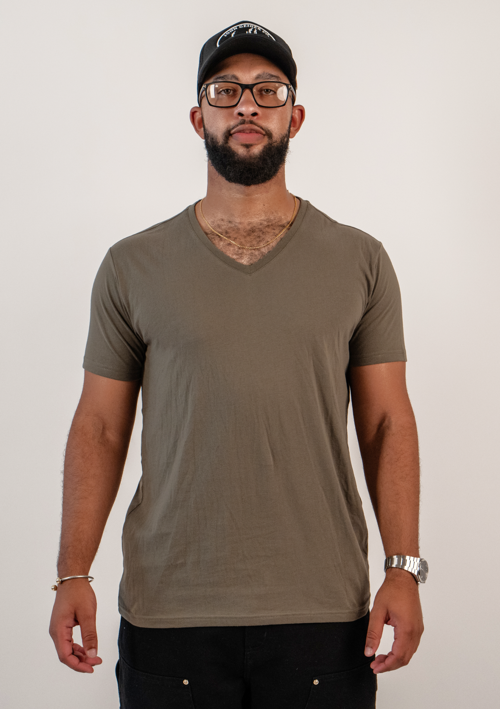 Olive V-Neck T-shirts