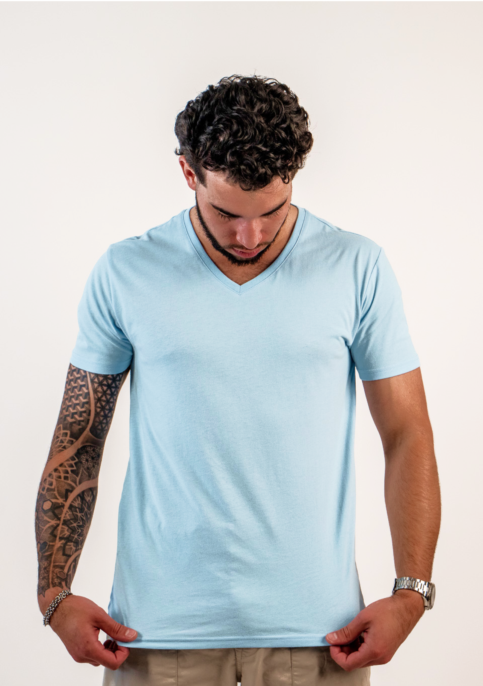 Baby Blue V-Neck T-Shirt