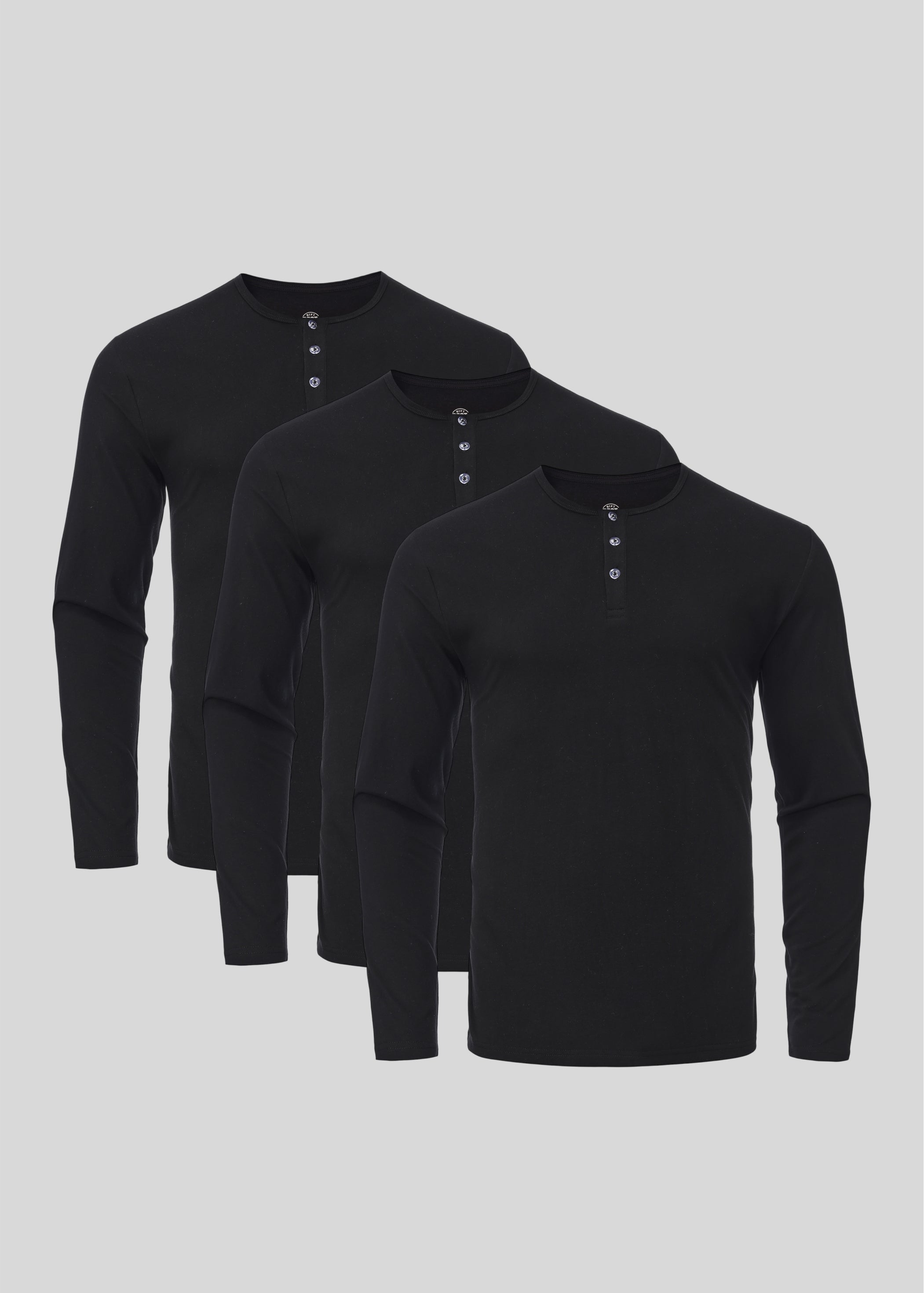 Black Henley 3-pack
