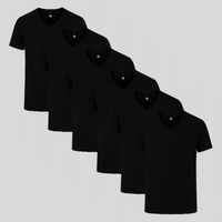 Black V-neck 6-pack