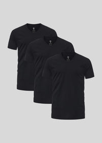 Schwarzes V-Ausschnitt 3er-Pack