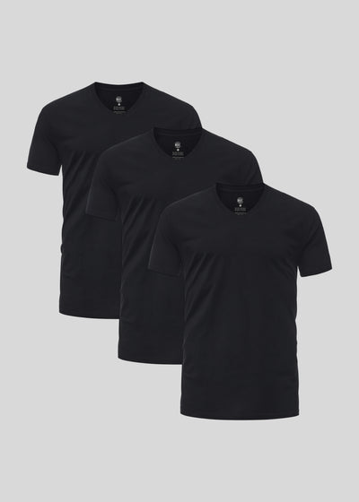Black V-neck 3-pack