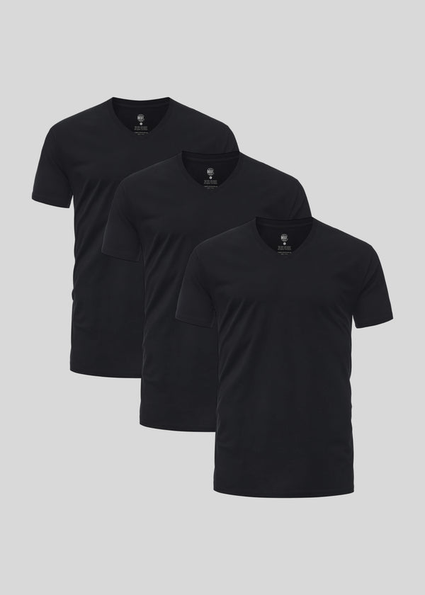 Black V-neck 3-pack