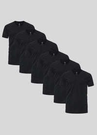 Black V-neck 6-pack