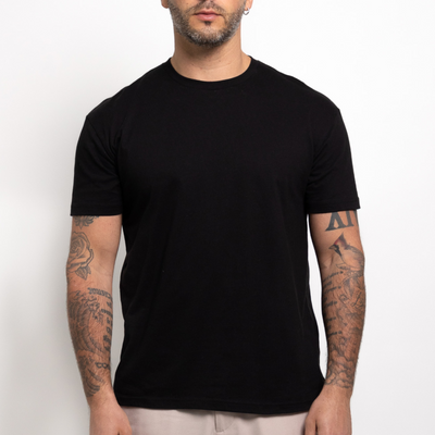 Zwart Ronde Hals T-shirt