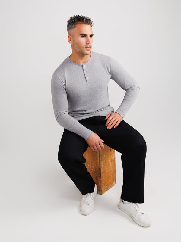 Melange Gray Henley
