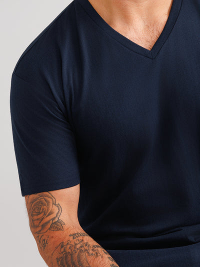 Navy V-Neck T-shirts