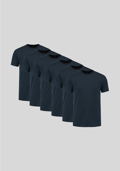 Marineblaues Rundhals 6er-Pack