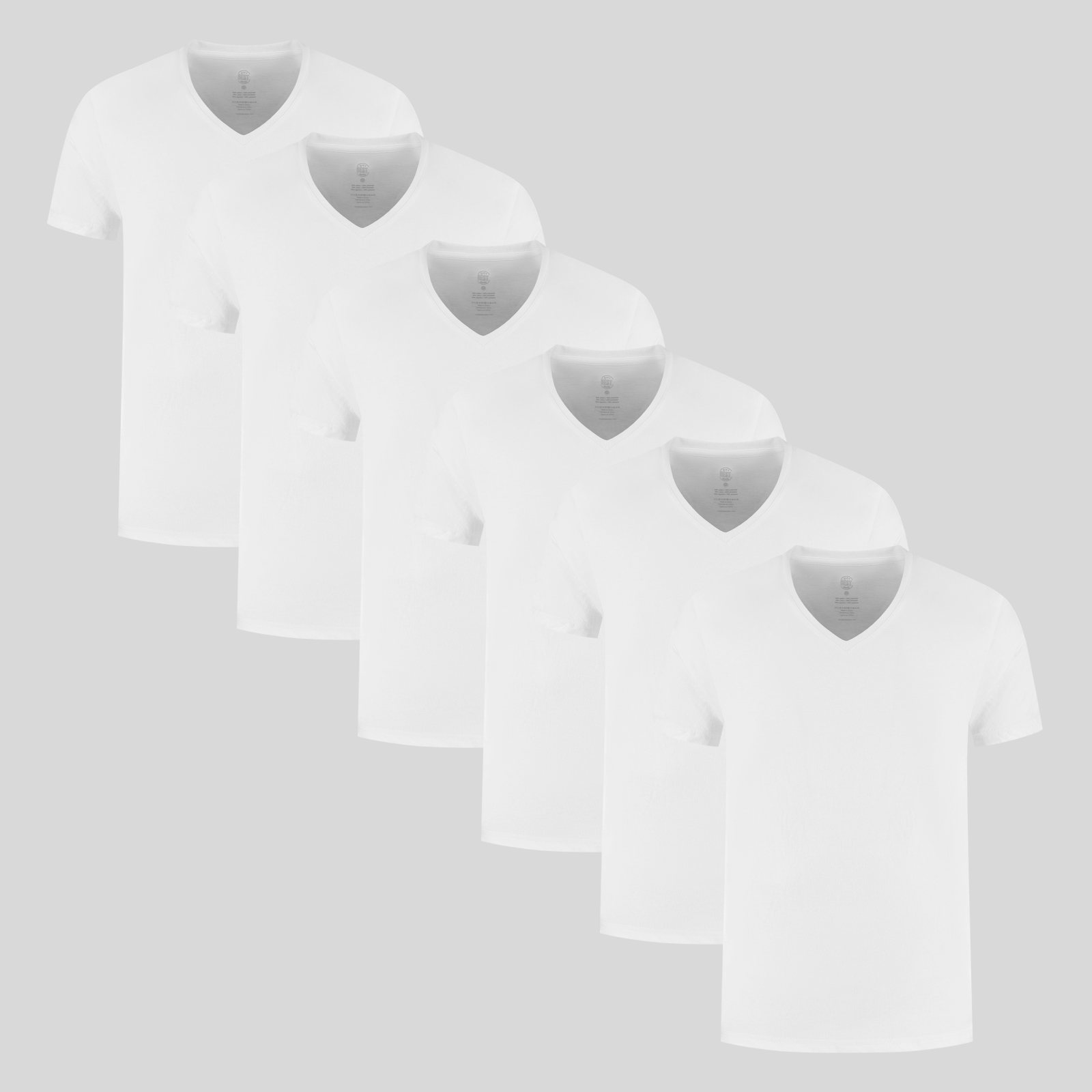 White V-neck 6-pack