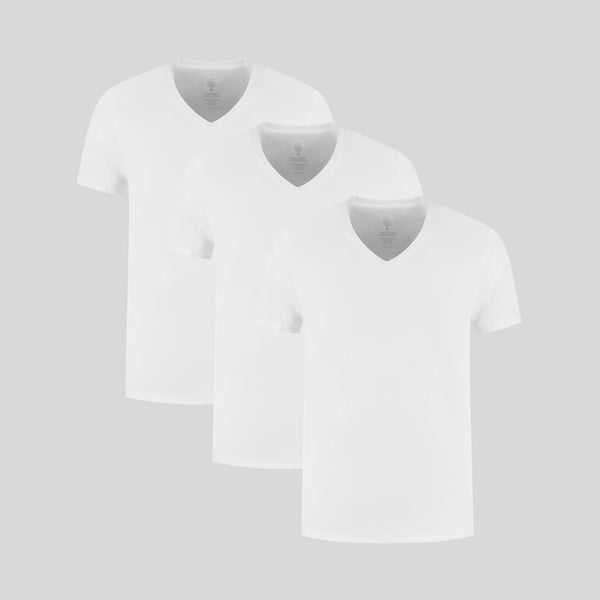 Wit V-hals 3-pack