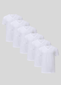 White V-neck 6-pack