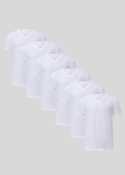 White V-neck 6-pack