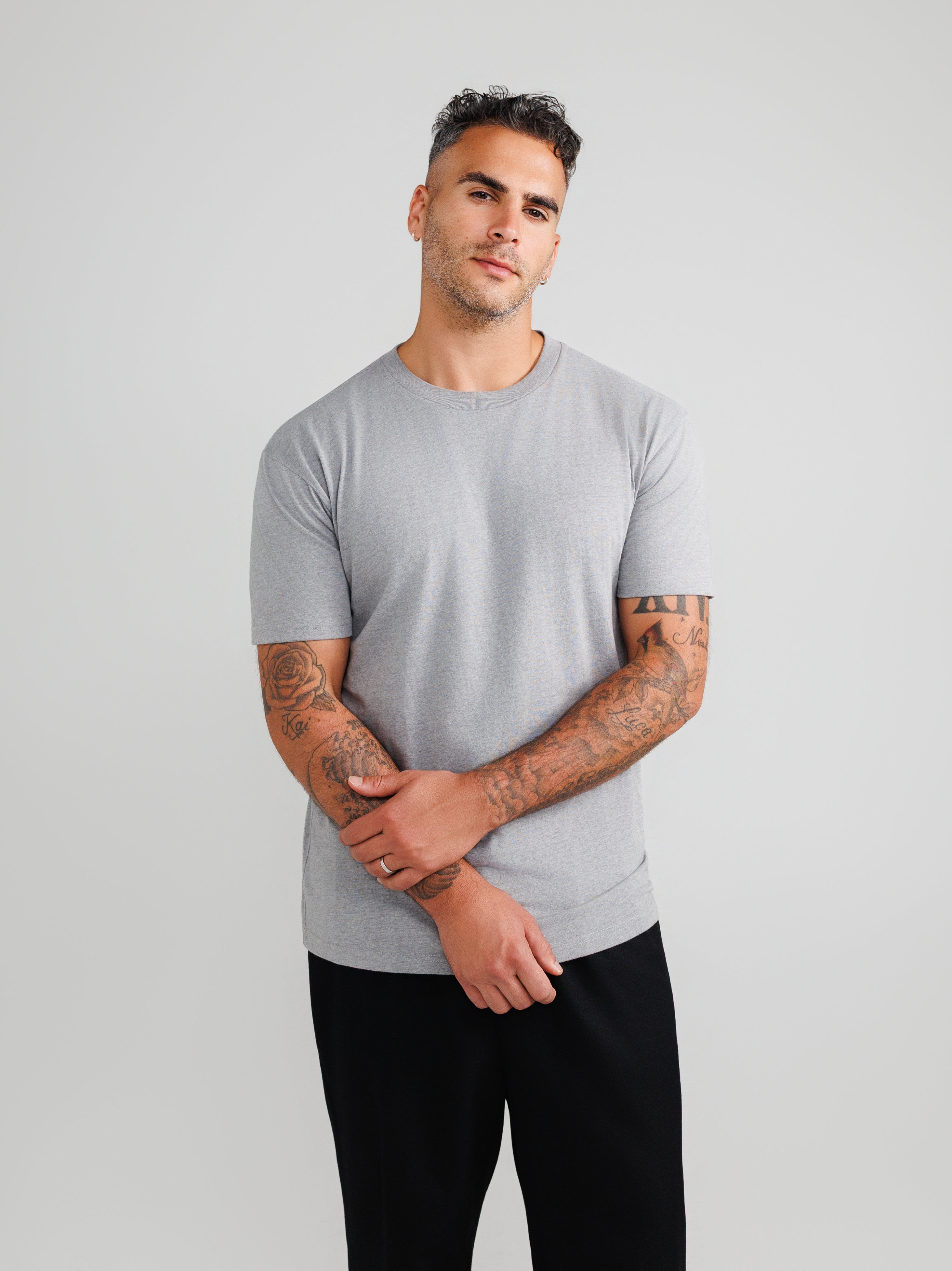 Melange Gray Crew Neck