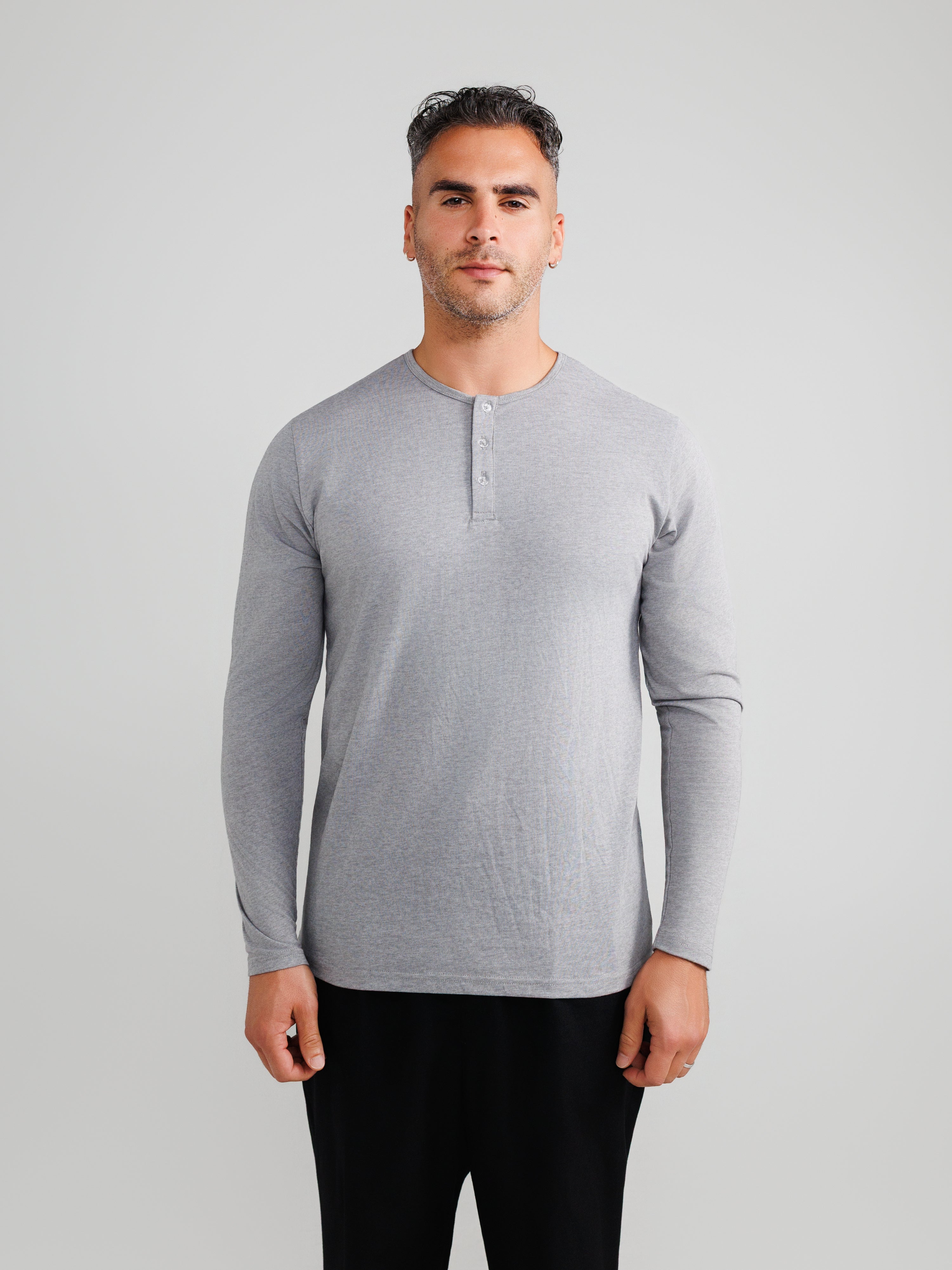 Melange Gray Henley