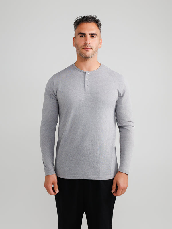 Melange Gray Henley