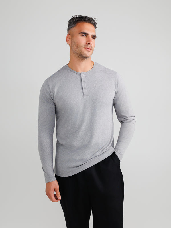 Melange Gray Henley