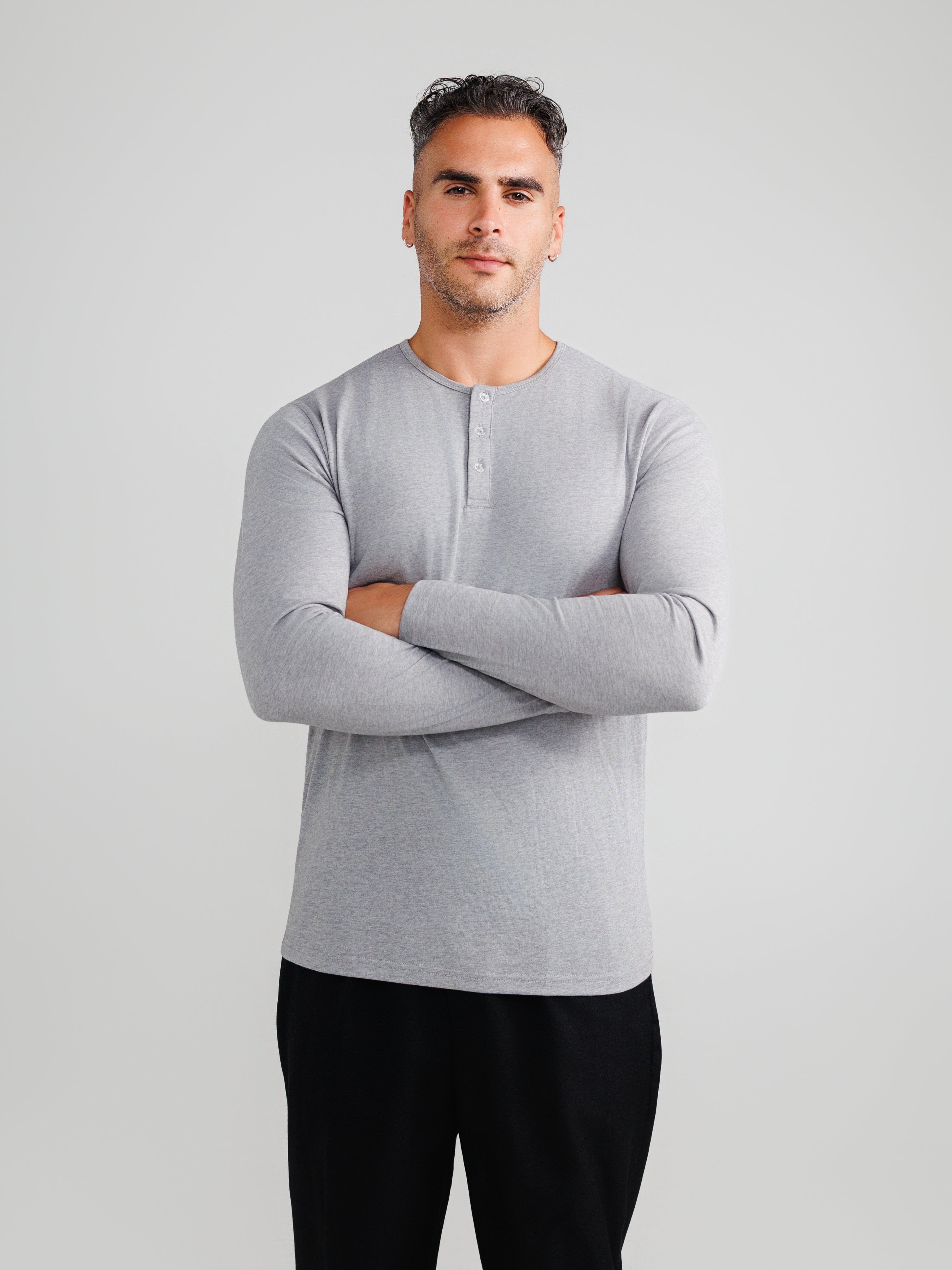 Melange Gray Henley