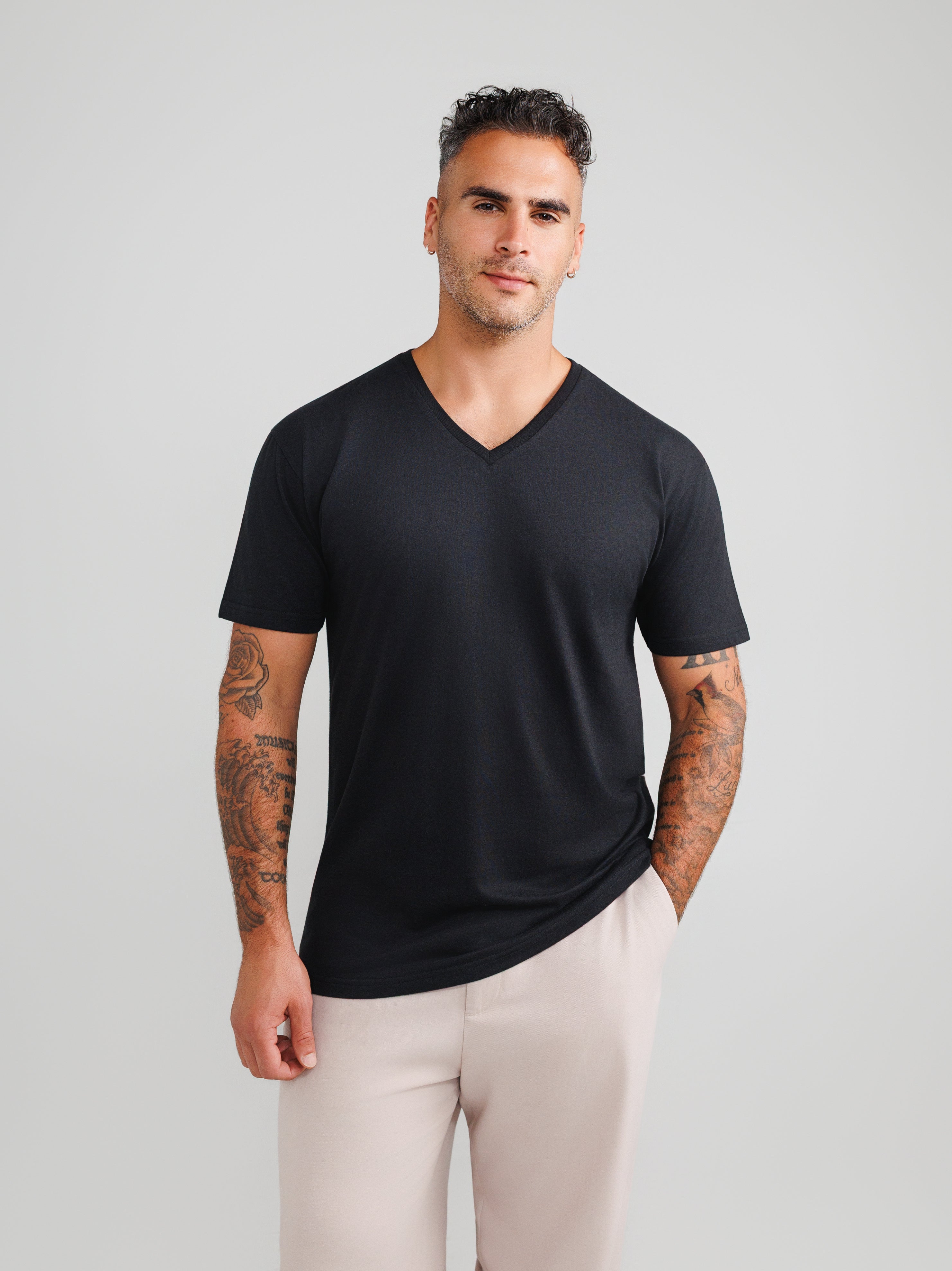 Black V-neck