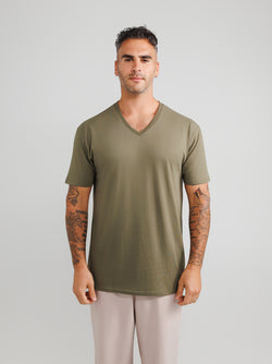 Olive V-Neck T-shirts