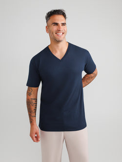 Navy V-Neck T-shirts