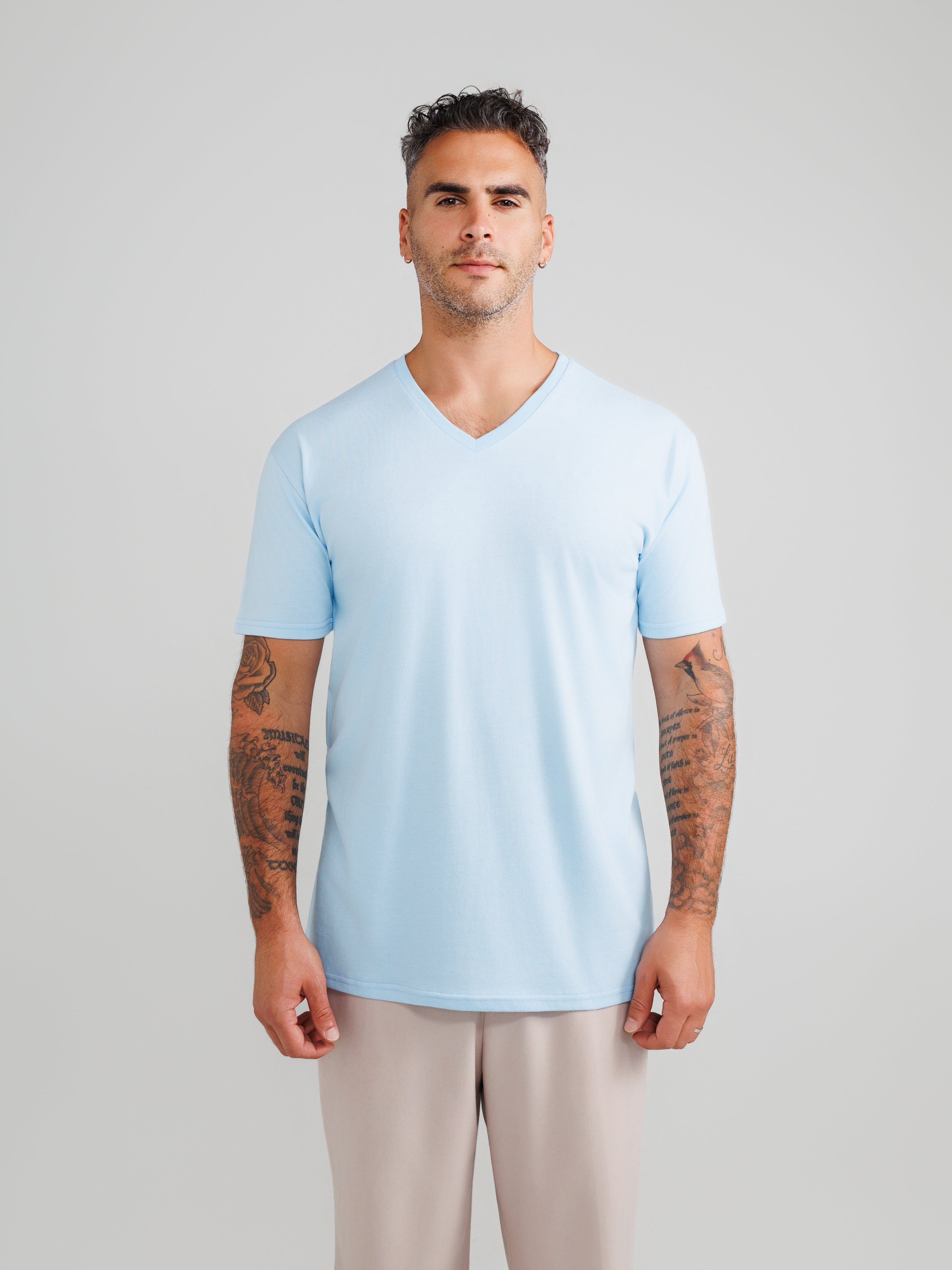 Baby Blue V-Neck T-Shirt