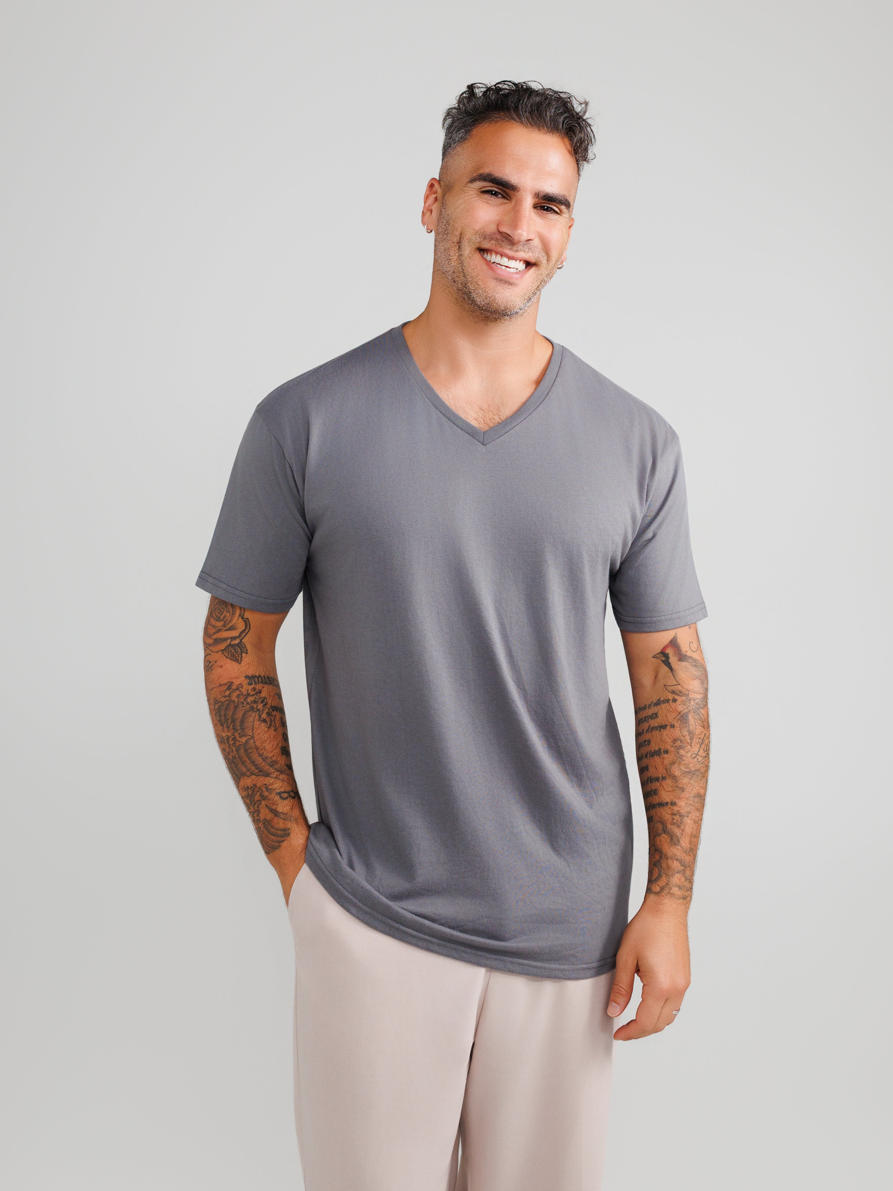 Dark Gray V-Neck