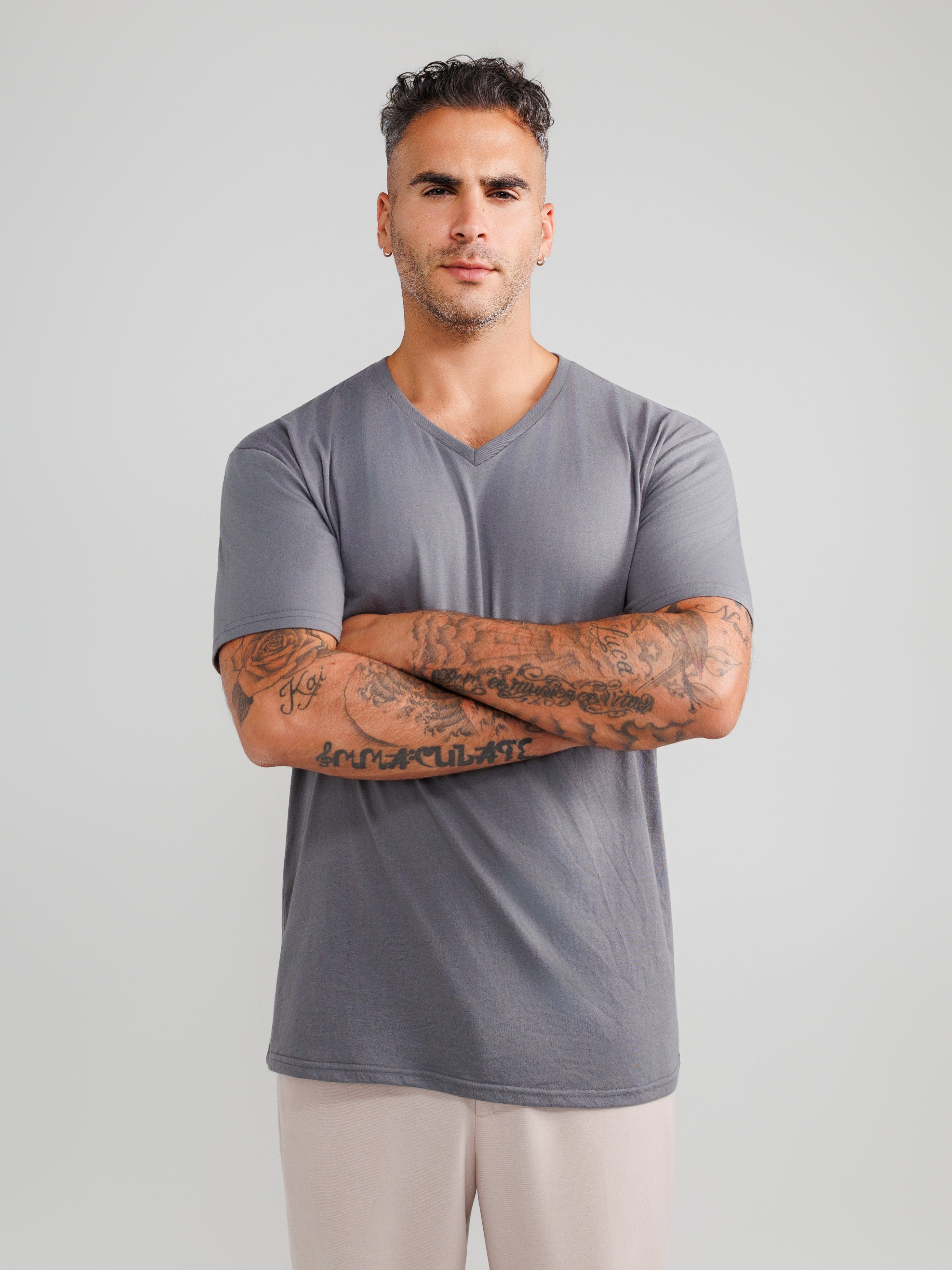 Dark Gray V-Neck